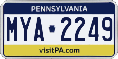PA license plate MYA2249