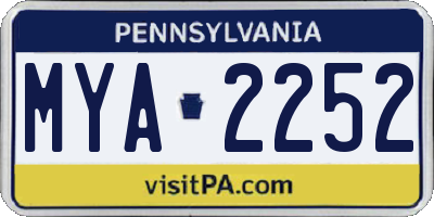 PA license plate MYA2252