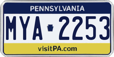 PA license plate MYA2253