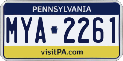 PA license plate MYA2261