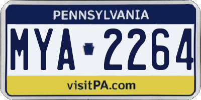 PA license plate MYA2264