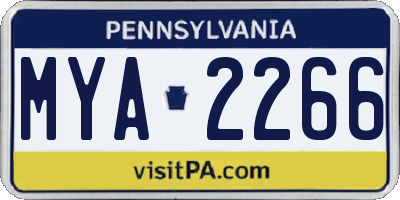 PA license plate MYA2266