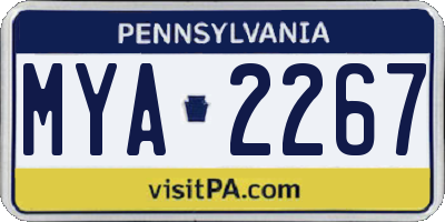 PA license plate MYA2267