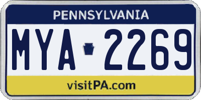 PA license plate MYA2269