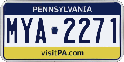 PA license plate MYA2271