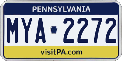 PA license plate MYA2272