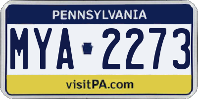 PA license plate MYA2273