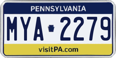 PA license plate MYA2279