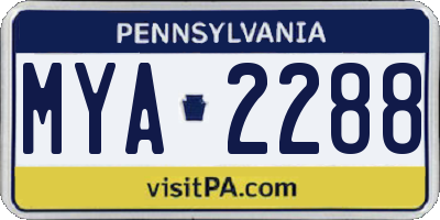 PA license plate MYA2288