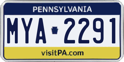PA license plate MYA2291