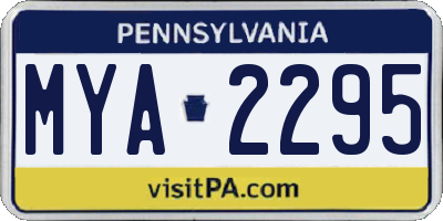 PA license plate MYA2295