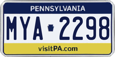 PA license plate MYA2298