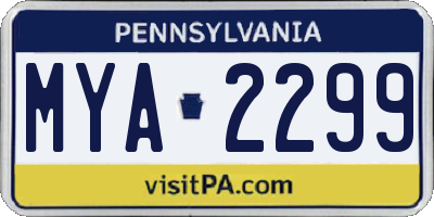 PA license plate MYA2299