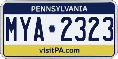 PA license plate MYA2323