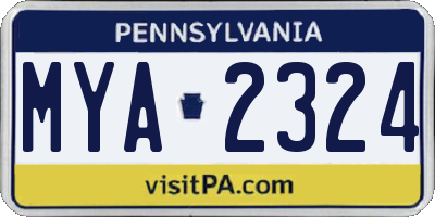 PA license plate MYA2324