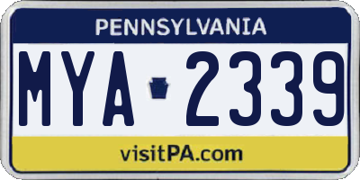 PA license plate MYA2339