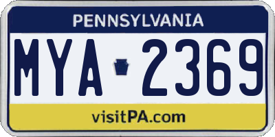 PA license plate MYA2369
