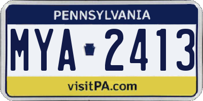 PA license plate MYA2413