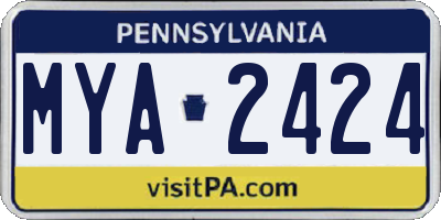 PA license plate MYA2424