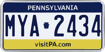 PA license plate MYA2434