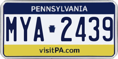 PA license plate MYA2439