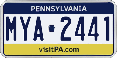 PA license plate MYA2441