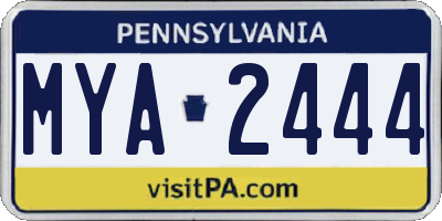 PA license plate MYA2444