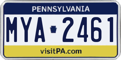 PA license plate MYA2461