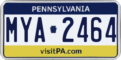 PA license plate MYA2464