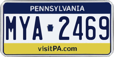 PA license plate MYA2469