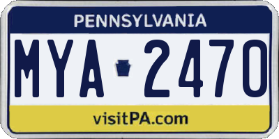 PA license plate MYA2470