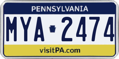 PA license plate MYA2474