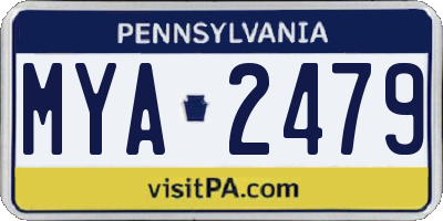 PA license plate MYA2479