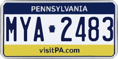 PA license plate MYA2483