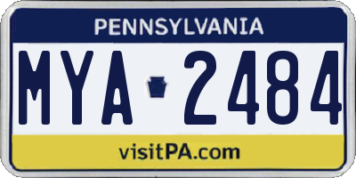 PA license plate MYA2484