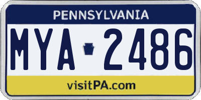 PA license plate MYA2486