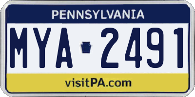 PA license plate MYA2491