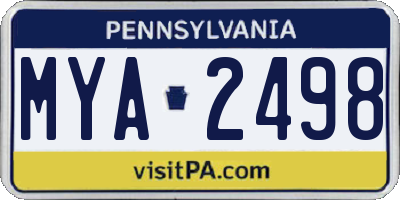 PA license plate MYA2498