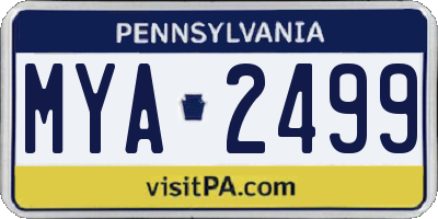 PA license plate MYA2499