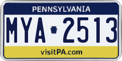 PA license plate MYA2513
