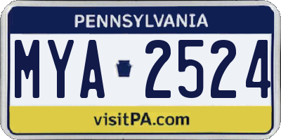 PA license plate MYA2524