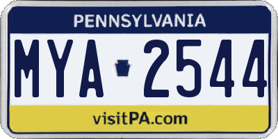 PA license plate MYA2544