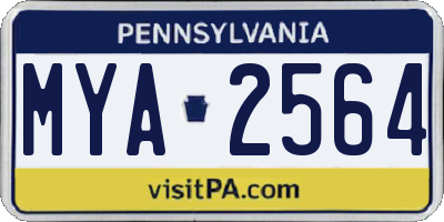 PA license plate MYA2564