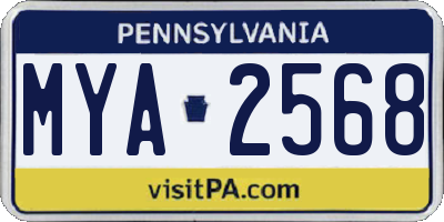 PA license plate MYA2568