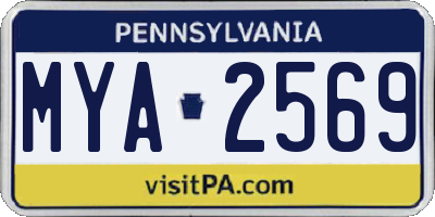PA license plate MYA2569