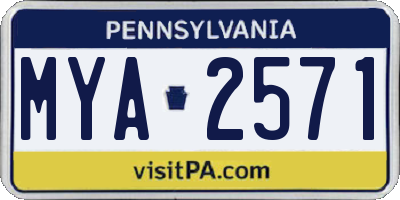 PA license plate MYA2571