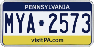 PA license plate MYA2573