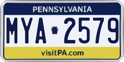 PA license plate MYA2579