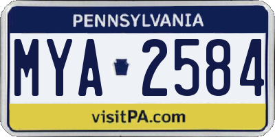 PA license plate MYA2584
