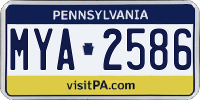 PA license plate MYA2586